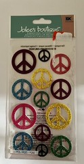 PEACE SIGN Signs Purple Pink Yellow Blue Green Black Glitter Jolee’s stickers