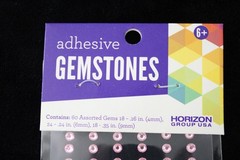 PINK Gemstone Jewel Glitter Facet Cut Sticker Embellishments Assortment Lot of 9