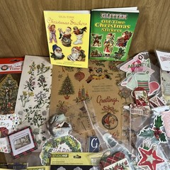 Huge Scrapbooking Lot Mostly Christmas Paper Stickers Transfers Borders Tags +++