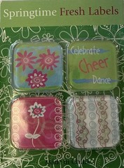 SPRINGTIME EPOXY FRESH LABEL SQUARE Stickers(4pc)Floral…Cheer…Swirl…Card Making