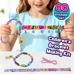Creative Sticky Rolls Bracelet Making Kit for Kids–80 Reusable Stickers,Diy Surp
