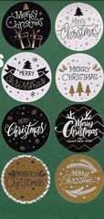40 PCs Round 1 Inch Merry Christmas Stickers Business Envelope Seals Gift Tags