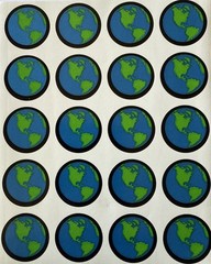 THE EARTH Stickers(20pc) •World•Home•Outer Space •Envelope Seals•Card Making￼