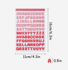 24 Sheets Self Adhesive Alphabet Stickers, 0.5 Inch, Multicolor