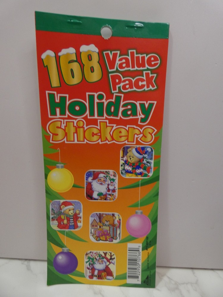VTG D.M. Holiday Stickers 168 Value Pack Christmas Teddy Bears New