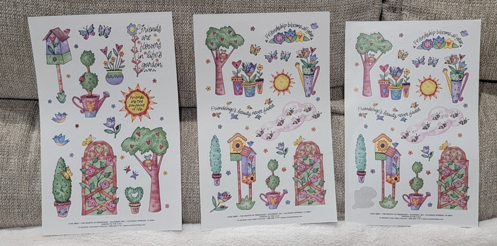 Vintage Current Inc. «The Hearth Of Friendship» 90’s Sticker Sheet Garden Flower