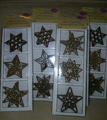 HUGE LOT Crafters Square 90 Wood STARS Laser Cut Kraft Icons 15 packs of 6 stars