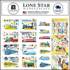 High-Quality Train Stickers Sheets for Kids – DIY Creativity & Party Supplies