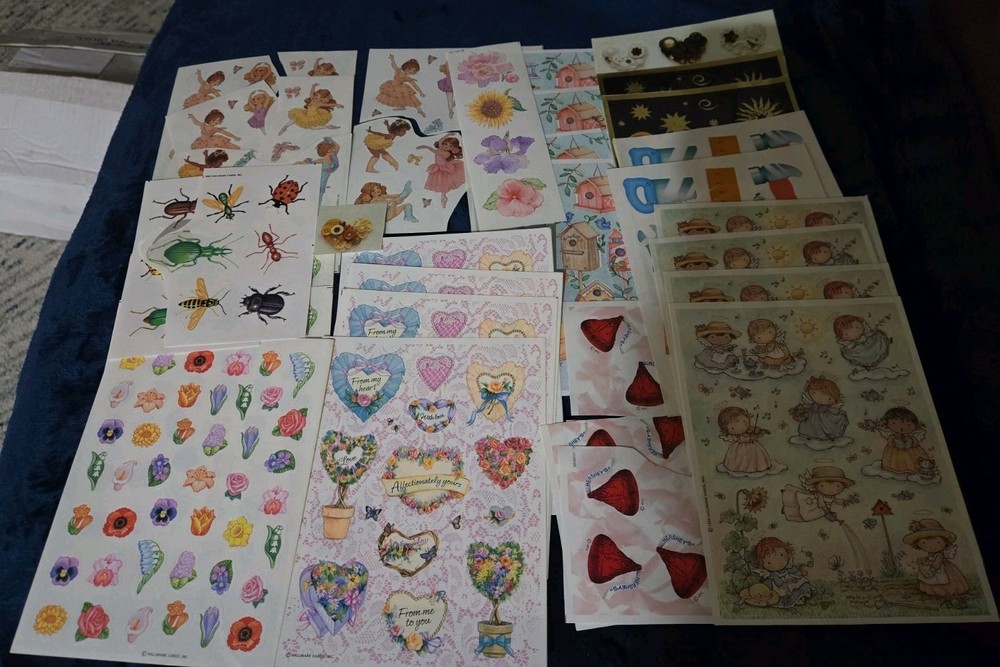 Vintage Hallmark Sticker Lot 80s 90s Ballerina Birdhouse Celestial Floral Hearts