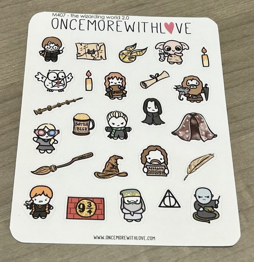 NEW Once More With Love ❤️ “Wizarding World 2.0” Harry Potter Sticker Sheet OMWL