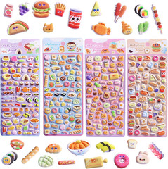 Cute Food Puffy Stickers – Hamburgers, Pizza, Hot Dogs, Donuts, and More