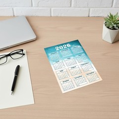 Vibrant Coastal 2026 Calendar Wall Sticker – 6×9 Removable & Repositionable