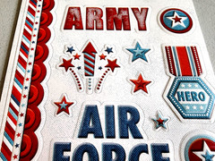 We R Memory Keepers Military Patriotic Embossed Stickers 2007 NOS Rare 6×13
