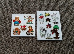 Vintage Stickers – 2 Lg Vending Prism Mods – Asst’d Cartoon Pigs – Love/3 Little