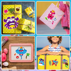 24 Sheets Make Your Own Sea Animals Stickers for Kids Toddlers, Make a Face Stic