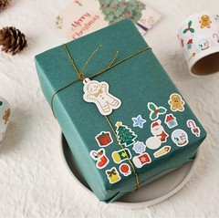 2 ROLLS=600 COUNT Classic Christmas Cartoon Images Small Stickers Lot