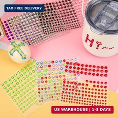 Augshy 3300Pcs Rhinestone Gem Stickers, 4 Sizes Self Adhesive Jewel Sticker | Je