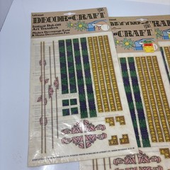 Vintage Letraset 1974 Rub‑On Transfers Decorative Borders NOS 5 Sheets Scrapbook