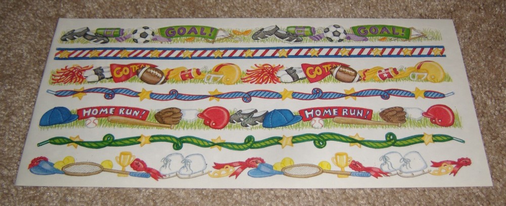 Tie Me To The Moon ~ Dimple Street Gang Sticker Sheet ~ Sports Borders