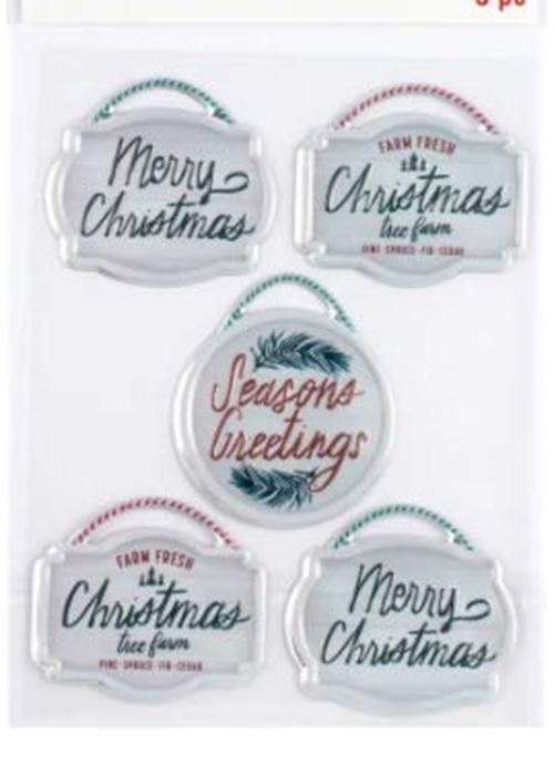 Farmhouse Christmas Sign Stickers – 5 Pieces