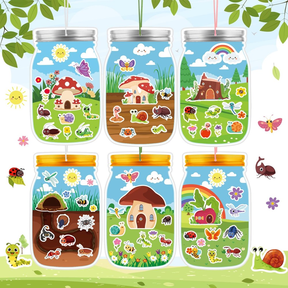 24 Sheet Insect Craft Kit with Bee Ladybug Flower Sticker