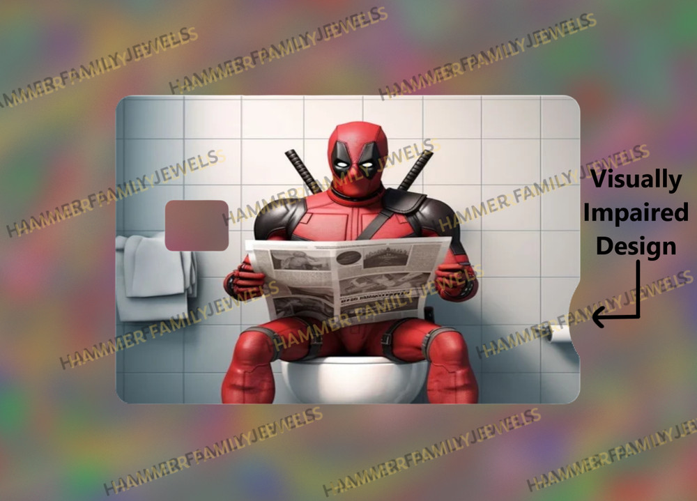 Deadpool Fan Art Credit Card Decal Visually Impaired Design