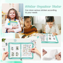 Sticker Storage Organizer Binder A5 Sticker Collecting Book Reusable Zipper