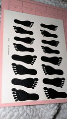 Vintage Dennison Stickers Footprints Feet Foot Lot Of 2 Sheets READ