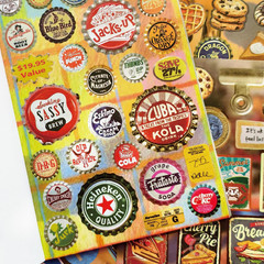 PRSTINCOL Vintage Sweetheart 2 in 1 Sticker Book Set, Includes Vintage and Sweet