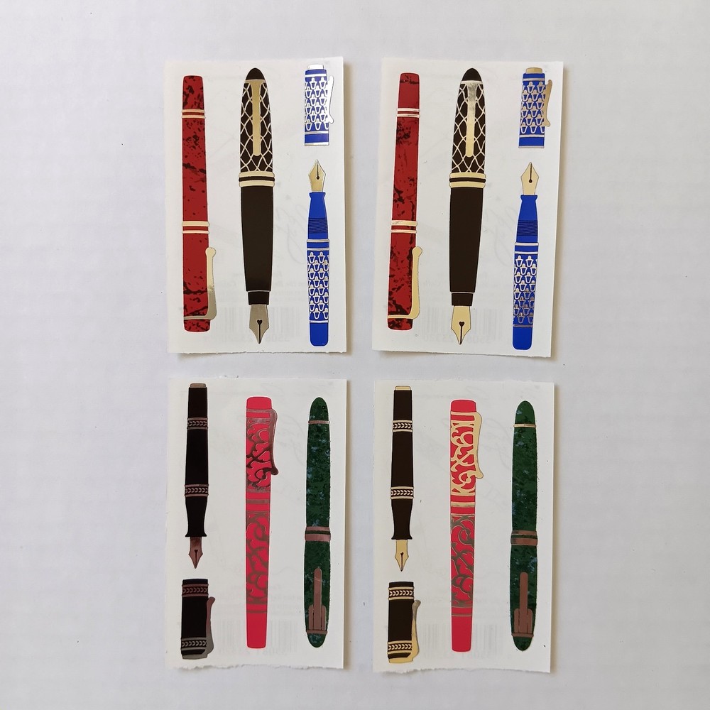 Lot of 4 Mrs. Grossman’s Fountain Pens Reflections Collection Sticker Mods