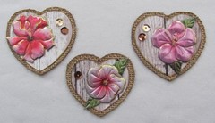 Handmade Paper Pieces 7 Scrapbooking Junk Journals Heart Embellishments Burlap