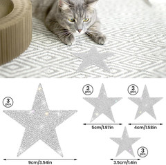12 Pieces Rhinestone Car Stickers Glitter Star Stickers, Self-Adhesive Crystal C
