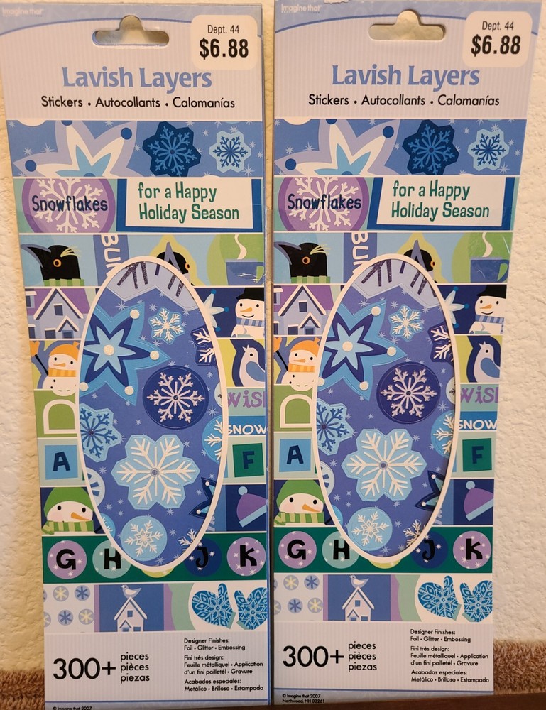 2 Books 300+ Stickers 4 Crafts, Scrapbooks/Cards Foil/Glitter/Emboss Winter #168