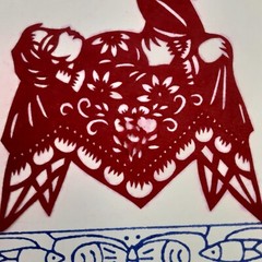 Chinese Asian Art Traditional Card Making Paper-Cuts Girls Red Color LOT 10 PCS