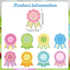 54 PCS Blank Ribbon Awards Cutouts 9 Colors Honorable Recognition DIY Label