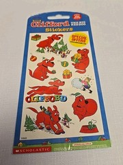 Clifford the Big Red Dog Vintage Sticker Scholastic Christmas NEW Sealed Vintage