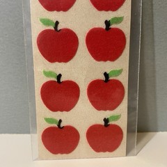 Vintage Sandylion Brown Back Fuzzy Apple Stickers