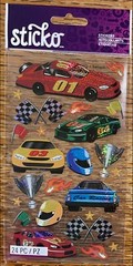 STICKO RACE CARS NASCAR BOY RACING Track Flags Pit Stop Light Scrapbook STICKERS