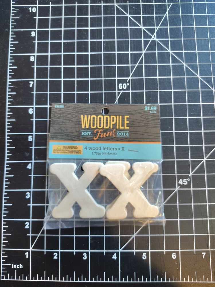 Hobby Lobby Woodpile 1.75” Wood Letters (4 Pieces Of Letter X) Still Sealed New