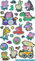 Reusable Green Sparkly Peppa and George Pig Stickers – Perfect for Crafting!
