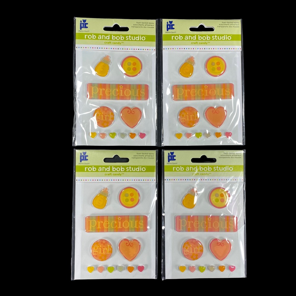 Provo Craft Rob Bob Studio Craft Candy PRECIOUS GIRL Epoxy Stickers 43-6516