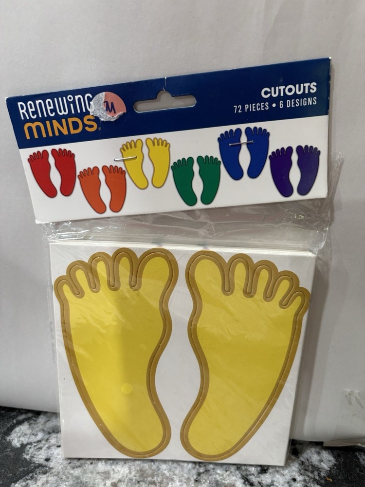 Footprint Cardboard Cutouts 72 Pieces Renewing Minds New In Package USA Made 6”
