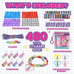 DIY Sticker Jewelry Making Kit for Girl 6-12, Sticker Bracelet Kit for Kids