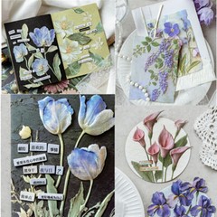 23 Sheets Vintage Flowers Texture Scrapbook Paper Journal Album Decorative Craft