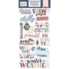 Echo Park Paper 6″ x 13″ Chipboard Words & Phrases – Chilling With My Snowmies