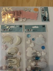 JOLEE *TWO CUTE *RUBBER DUCKIES and *PINK SHEEP + MOON Scrapbook Sticker LOT!