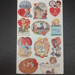 Vintage Gifted Line Valentine’s Day Stickers 57416S Punch Studio 1 Sheet NEW