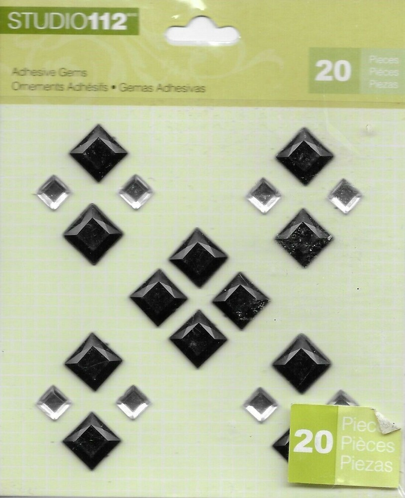 Gems Bling Black Clear Crystals Studio 112 K & Company Stickers Crafts