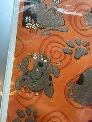 New Heartline Hallmark Scooby Doo Paw Prints & Flowers Stickers 2 Sheet Flocked