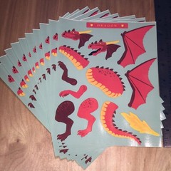 10 Mrs Grossmans Create Dragon Repositionable Stickers Fantasy Castle Slayer